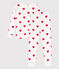 Pyjama ajusté coeurs en coton enfant blanc MARSHMALLOW/rouge TERKUIT