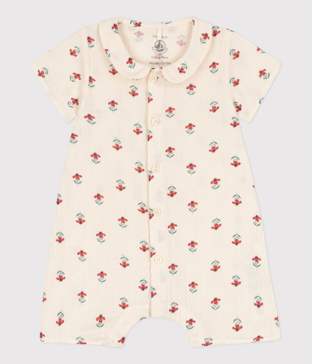 Luchtig katoenen pakje met print voor baby's ecru/multicouleur