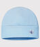 Fluwelen babymutsje in biokatoen blauw TOUDOU