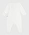Pyjama bébé en velours à col uni blanc MARSHMALLOW