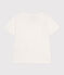 T-shirt met print van lichte jersey voor jongens wit MARSHMALLOW