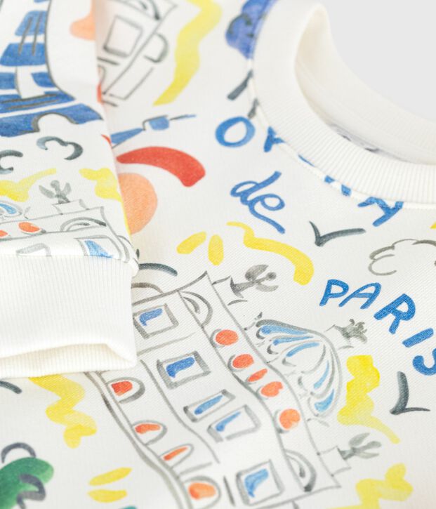 Katoenen sweatshirt met print voor kinderen wit/multicouleur