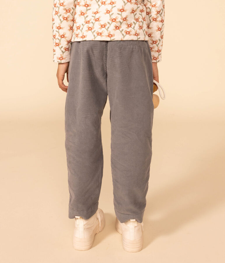 Fijne fluwelen meisjesbroek met wijde pijpen groen