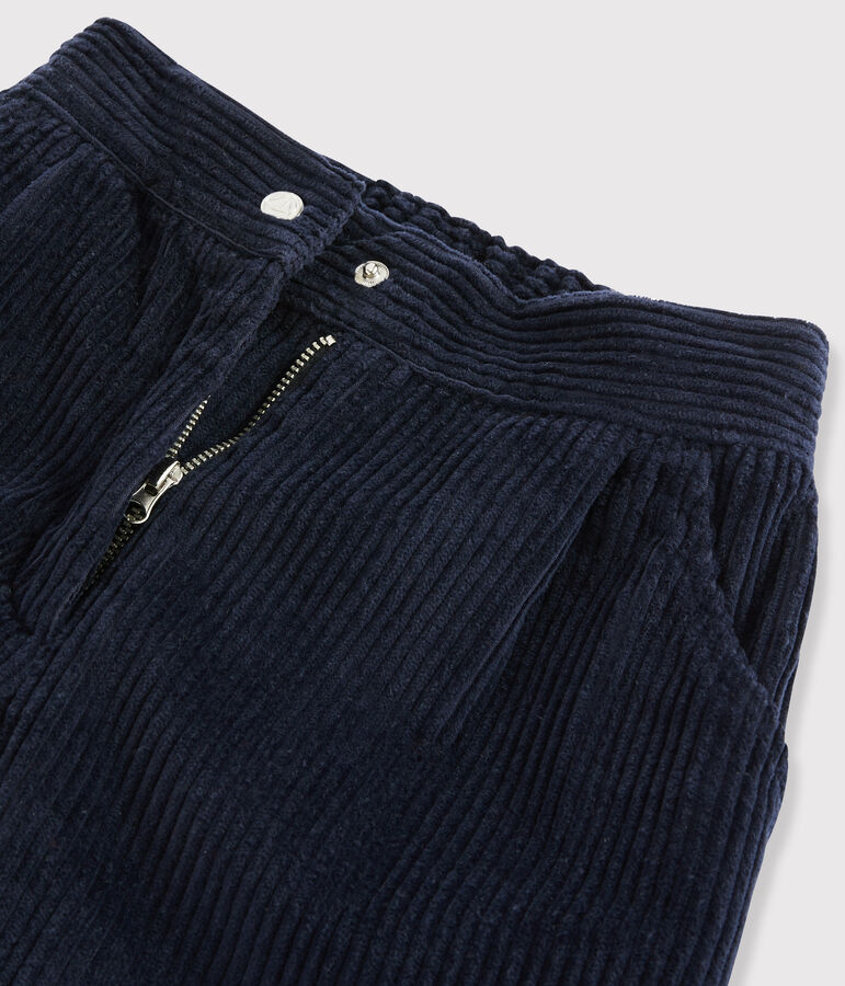 Pantalon en velours enfant fille bleu