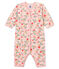 Zachte pyjama zonder voetjes voor babymeisjes roze JOLI/wit MULTICO