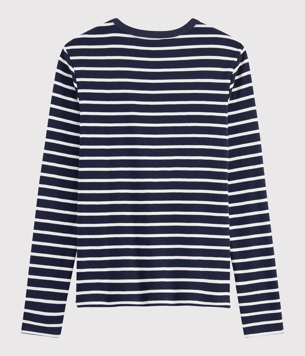 T-shirt iconique col rond Femme bleu/blanc