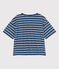 LE BOXY, T-shirt voor dames in katoen  blauw MEDIEVAL/wit MARSHMALLOW