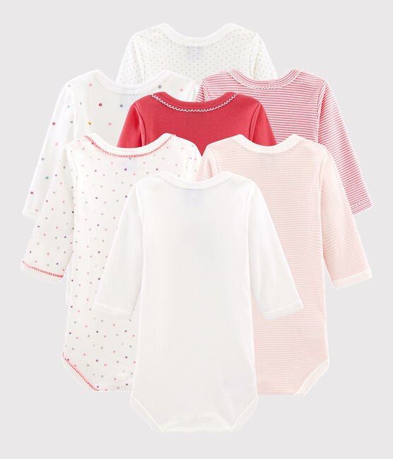 Lot surprise de 7 bodies manches longues bébé fille variante 1