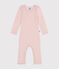 Babybody met lange pijpen in wol en katoen roze SALINE