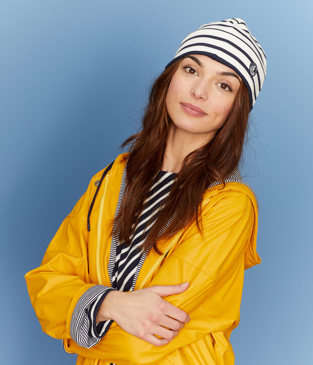 Bonnet marin mixte blanc/bleu