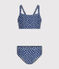 Maillot de bain 2 pièces imprimé enfant fille INCOGNITO/ MARSHMALLOW