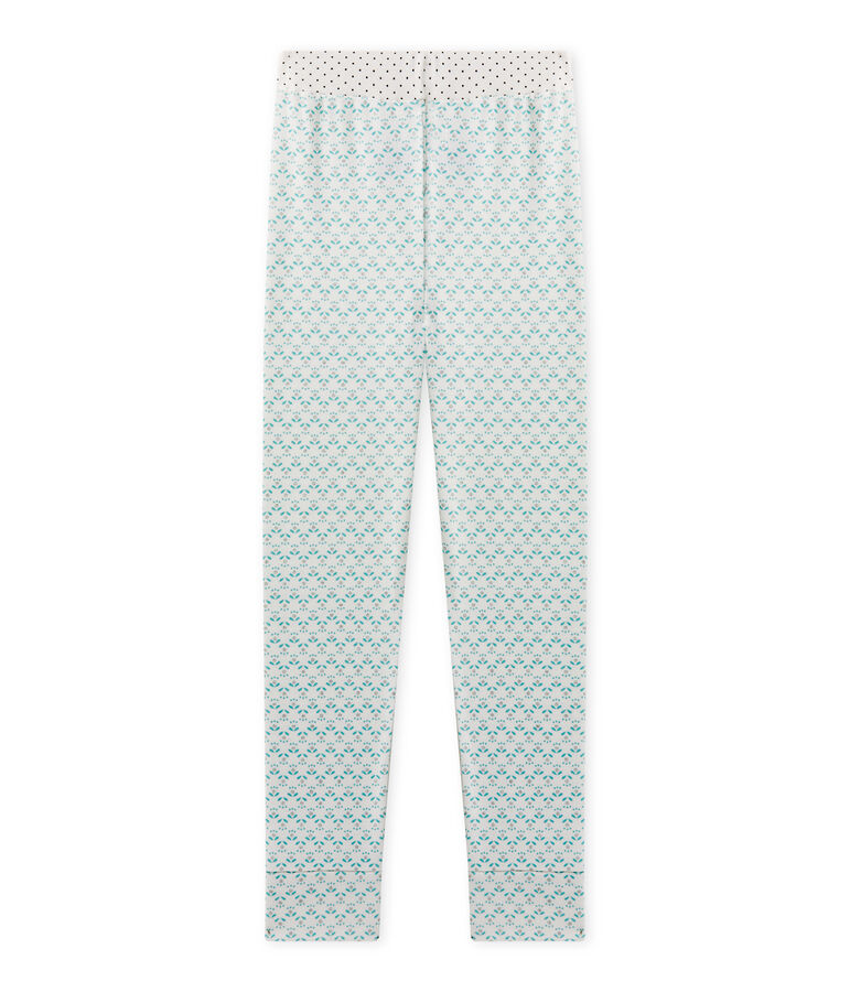 Bas de pyjama fille Mix & Match blanc/vert/multicouleur