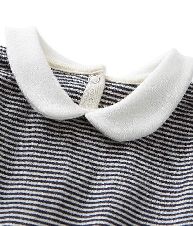 Body b&eacute;b&eacute; fille en milleraies bleu/blanc