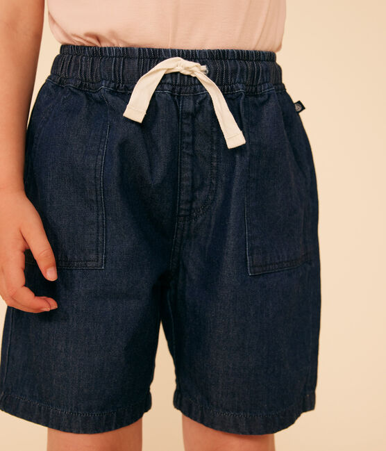 Meisjesshort van lichte spijkerstof blauw DENIM