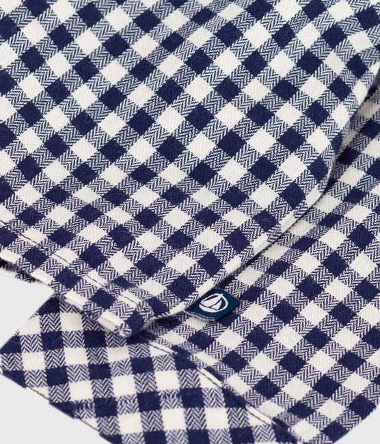 Flanellen babyhemdje met ruitjes blauw SOIR/ MILK