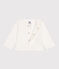 Effen katoenen babyvestje wit MARSHMALLOW