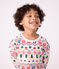 Kinderpyjama van fleece met kerstprint ecru/multicouleur
