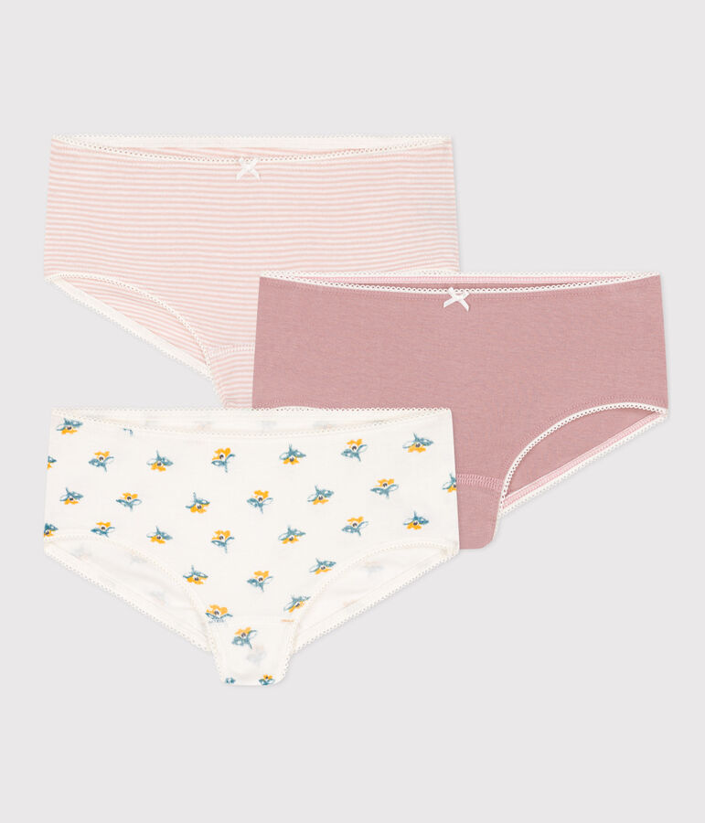 Lot de 3 shorties fleur en coton petite fille variante 1
