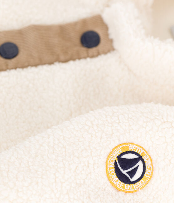 Manteau à capuche bébé ouatiné en sherpa MILK/ MULTICO