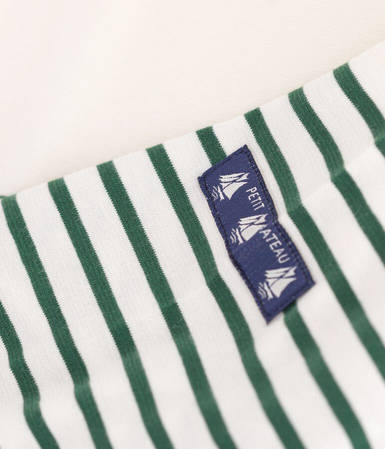 Katoenen sweatshirt met marinestrepen voor dames ecru/groen