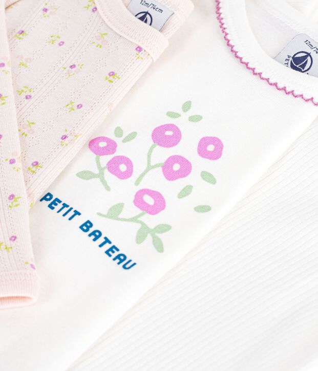 Lot de bodies manches longues en coton multicouleur