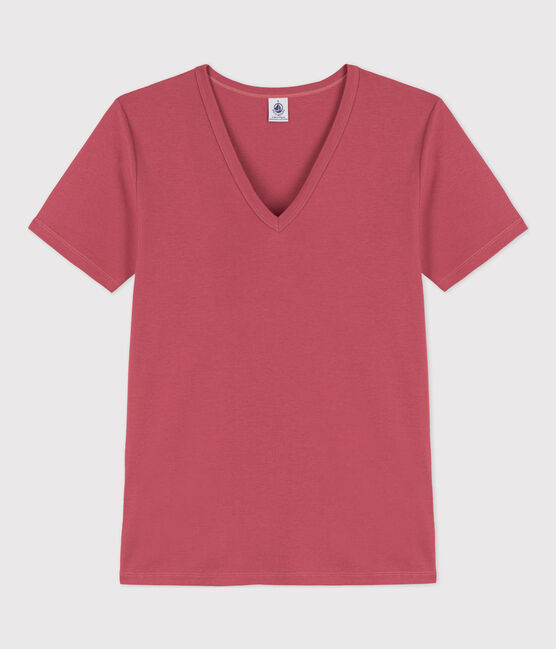 L'ICONIQUE, dames-T-shirt met V-hals in katoen roze PAPI