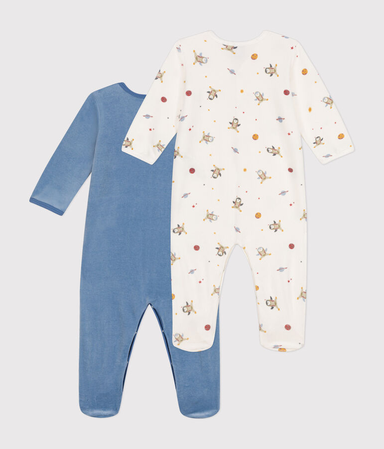 Lot de 2 pyjamas b&eacute;b&eacute; en velours multicouleur