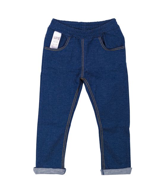 Pantalon bébé mixte en maille denim bleu MEDIEVAL/beige ECRU CN