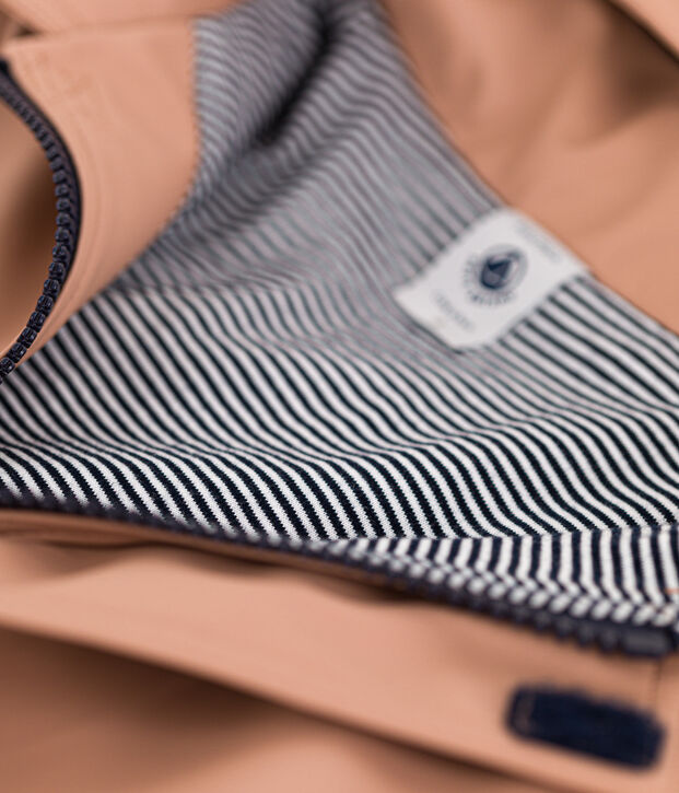 ICONISCHE REGENJAS VAN GERECYCLEDE STOF VOOR MEISJES/JONGENS beige