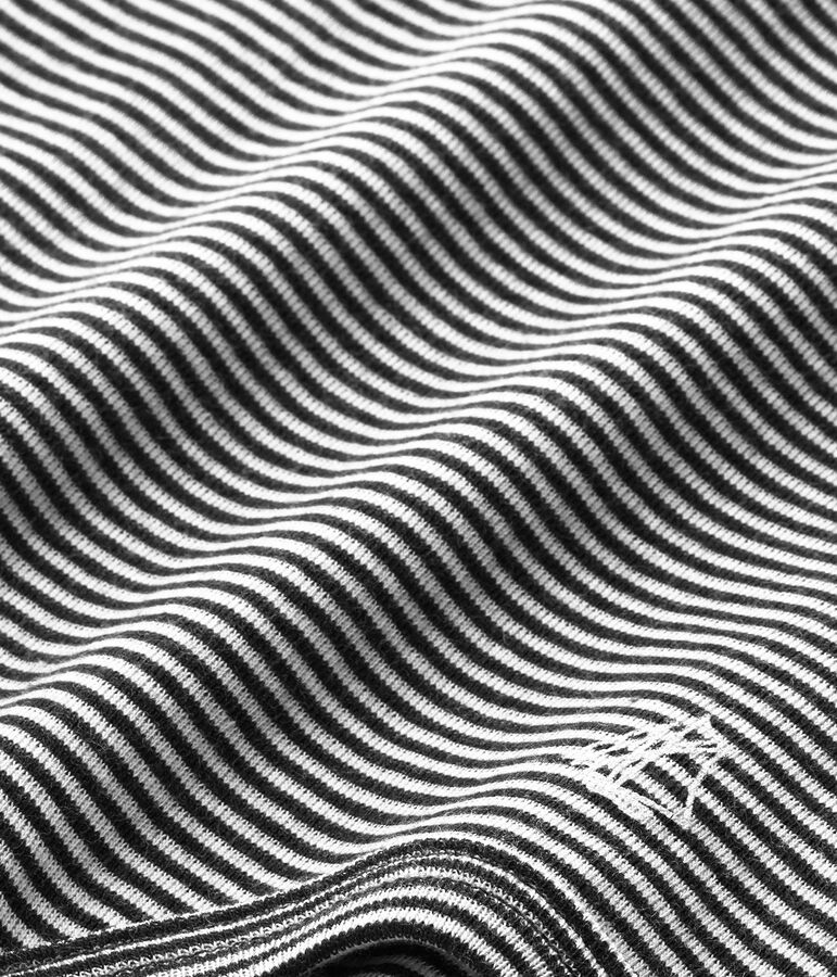 Uniseks babybody met rolkraag en milleraies-strepen blauw SMOKING/beige COQUILLE