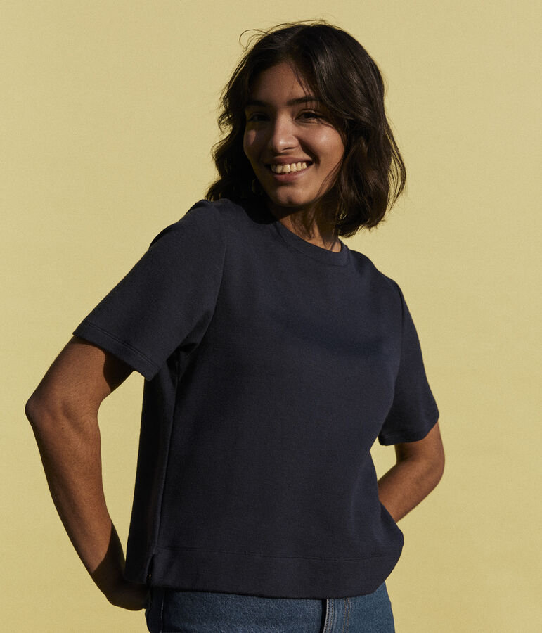 Tee-shirt LE BOXY en coton Femme bleu