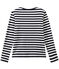 Dames-T-shirt met lange mouwen en streepjes blauw SMOKING/wit MARSHMALLOW