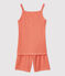 Pyjacourt uni papaye petite fille en coton lyocell rose PAPAYE