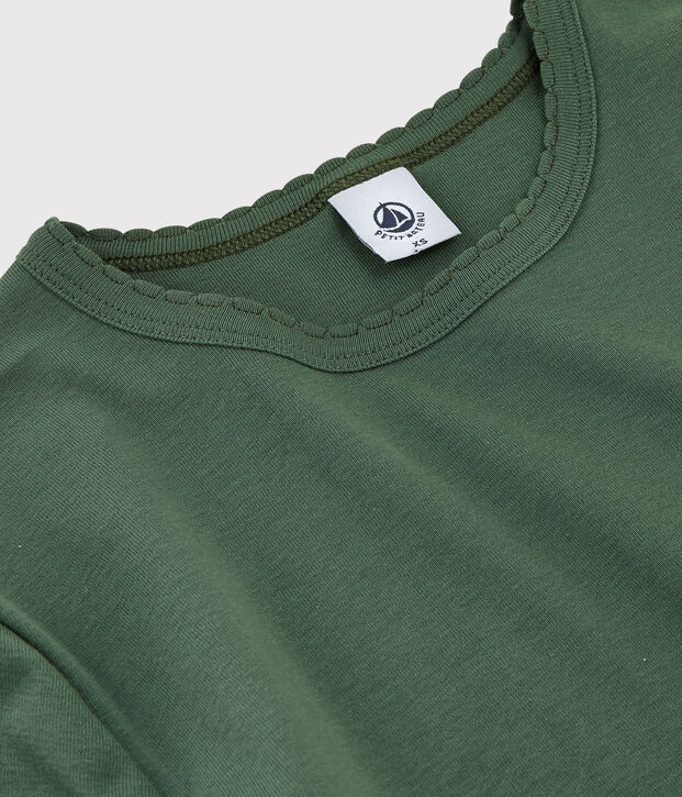 T-shirt col rond iconique en coton Femme vert