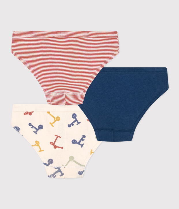 Setje met drie katoenen slips met step voor kinderen multicouleur