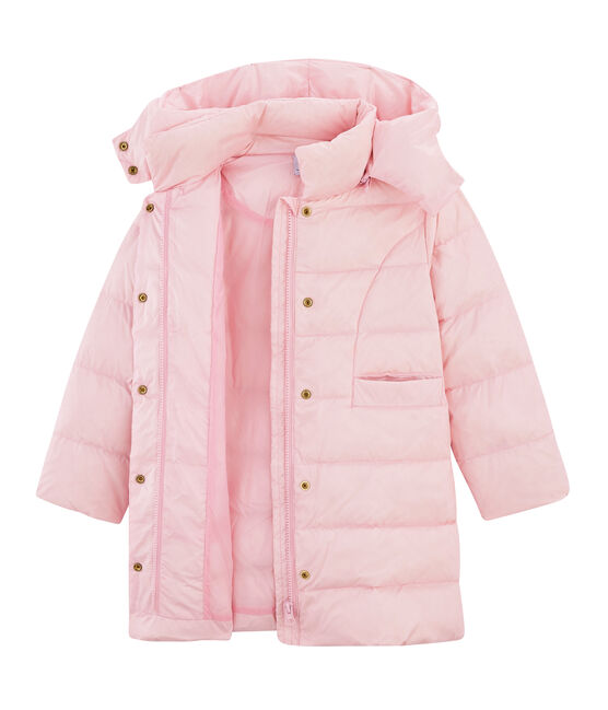 Meisjesjack van dons en veren roze FLEUR CN
