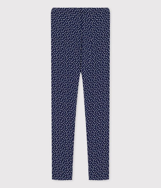 Legging en jersey élasthanne enfant fille bleu MEDIEVAL/blanc MARSHMALLOW