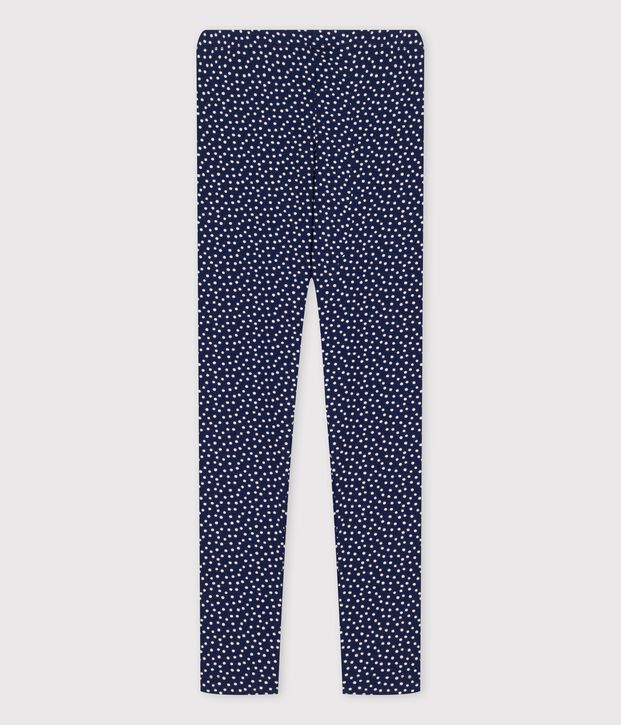 Meisjeslegging in jersey/elasthan blauw/wit
