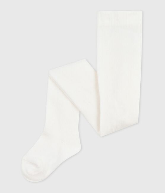 Collant uni en jersey de coton uni bébé blanc MARSHMALLOW