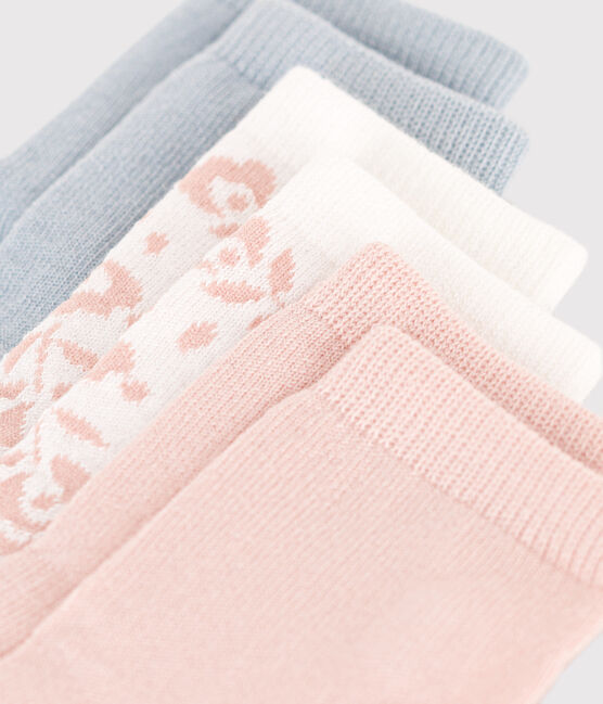 3 paires de chaussettes en coton fleurs bébé variante 1