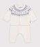 Gebreid babysetje met jacquardmotief. blauw/blauw