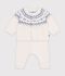 Gebreid babysetje met jacquardmotief. blauw/blauw