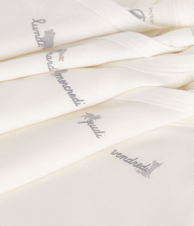 Setje met 5 katoenen rompertjes met lange mouw voor baby's multicouleur