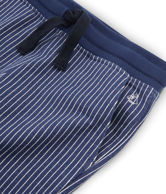 Mesh broek jongens blauw SMOKING/wit MARSHMALLOW