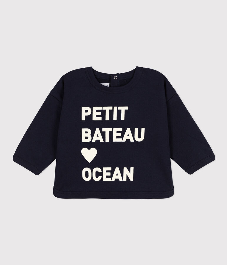 Sweatshirt b&eacute;b&eacute; en molleton bleu
