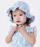 Capeline bébé fille en popeline imprimé bleu MARSHMALLOW/ PORCELANA
