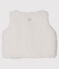 Mouwloze gilet van sherpa babymeisje wit MARSHMALLOW