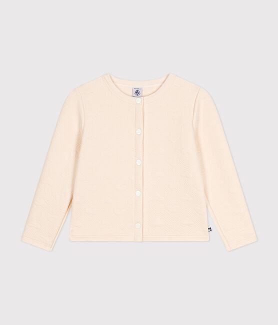Cardigan van tubic voor meisjes ecru AVALANCHE