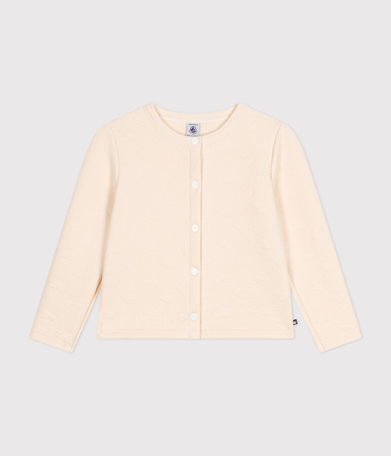 Cardigan en tubique enfant fille &eacute;cru AVALANCHE