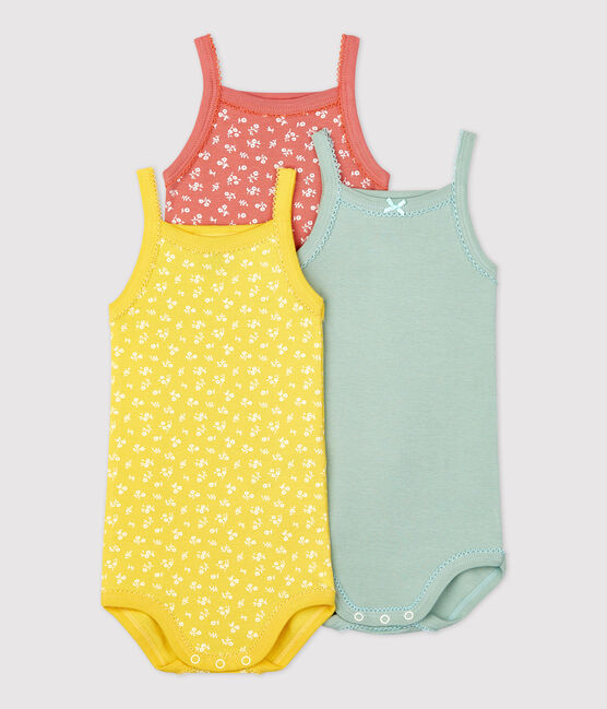 Lot de 3 bodies fleuris à bretelles en coton variante 1